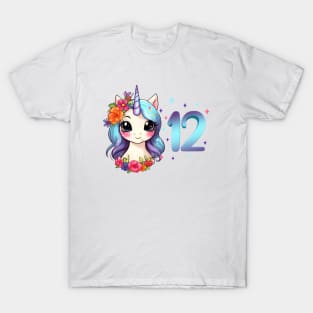 I am 12 with unicorn - girl birthday 12 years old T-Shirt